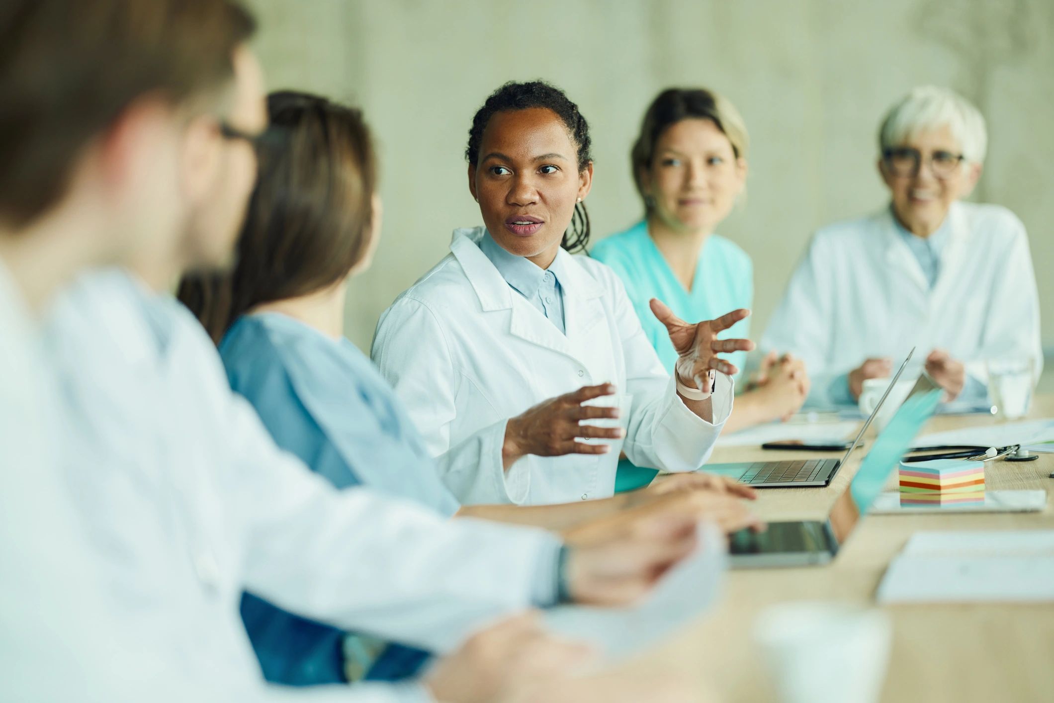 Life sciences team in a professional strategy meeting